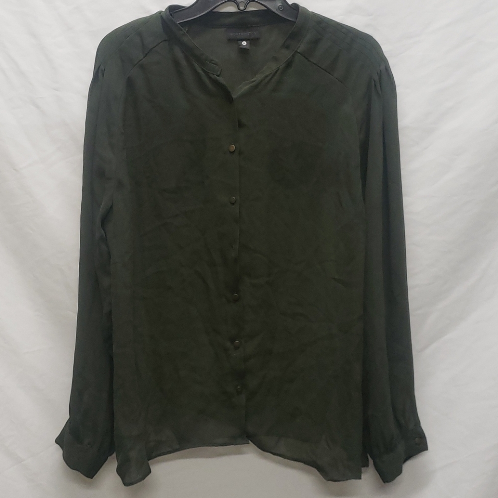 Worthington Olive Green Long Sleeve Blouse